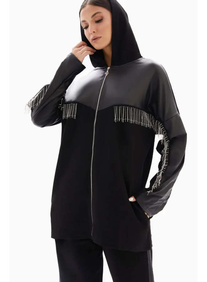 Wecre8 Black Set of Edgy Hoodie and Pants