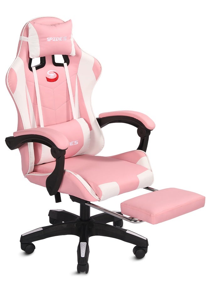 Spides Ergonomic Gaming Chair with Footrest Computer Gaming Chair Height Adjustable Video Game Chairs Ergonomic High Back Gaming Chairs with Neck Pillow and Headrest 360° Rotation with Neck and Lumbar Support for Office Home  - Image 1