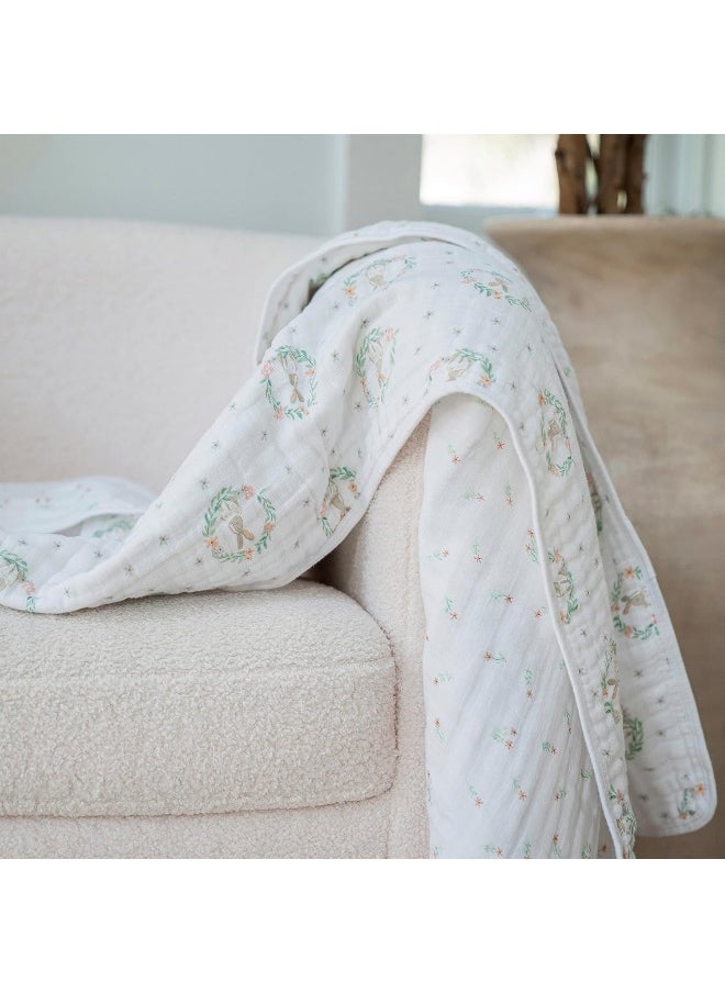 aden + anais aden + anais essentials cotton muslin blanket blushing bunnies-bunnyportrait  - Image 3