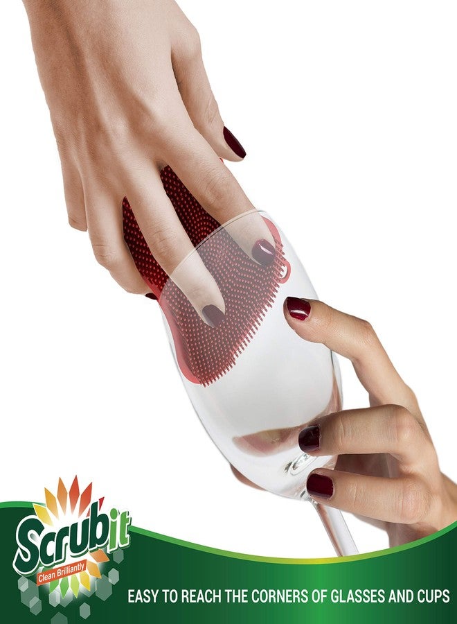 SCRUBIT Silicone Scrubbing Pad Sponges by SCRUBIT - Real Silicon Non Scratch Kitchen Scrubber - Non Smell Cleaning Sponges for Kitchen Dishes - Reusable Soft Dish Sponge - Blue Red Green Pads (3 Pack) - Image 5