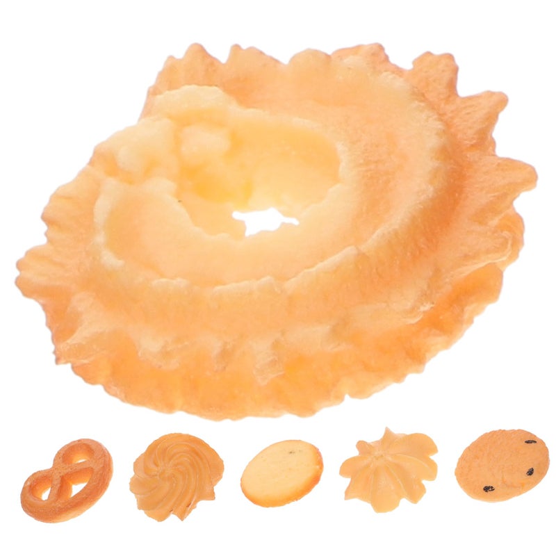 6Pcs Realistic Artificial Cookie Pretend Food Miniature Models for Play Learning Home Decor - Image 2