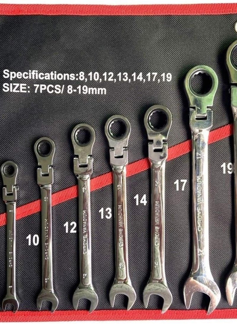 GGOOT Hardware Tool Ratchet Wrench Set Car Repair Key Wrench Spanner Active Head Universal Wrenchs Kit Chrome Steel Hand Tool Kit Set (Color : E)  - Image 2