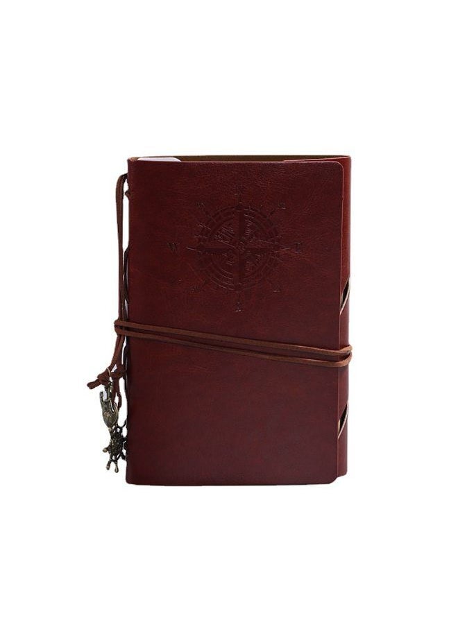 Generic - Travel notepad retro pirate book A5A6A7 loose-leaf notebook nautical notebook diary A7 dark brown - Image 1