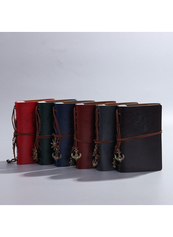 Generic - Travel notepad retro pirate book A5A6A7 loose-leaf notebook nautical notebook diary A7 dark brown - Image 1