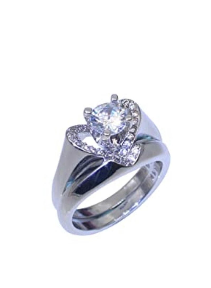 استراتيجية خاتم من الفضة الإسترليني عيار 925 مرصع بحجر الزركونيا - Image 2