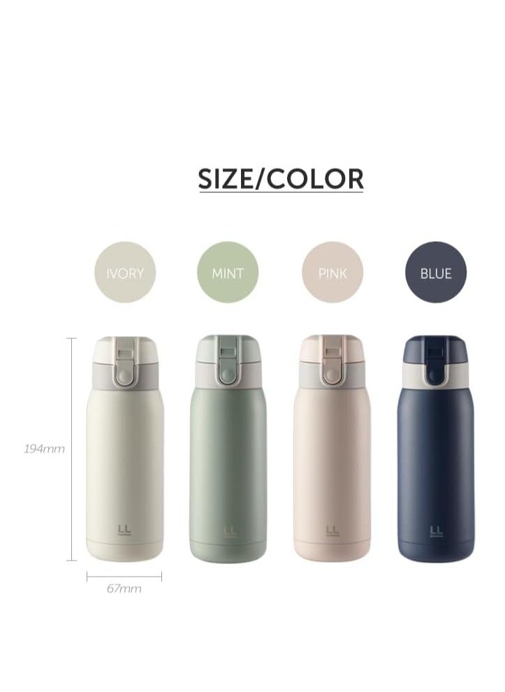 LOCK & LOCK LocknLock Chubby Tumbler 370ml – Stylish Mint Stainless Steel Travel Mug with Double-Wall Insulation  - Image 4