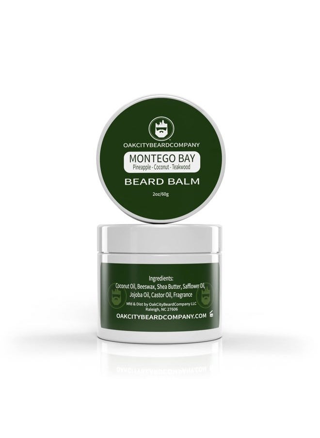Oak City Beard Company - Montego Bay - 2 Ounce - Beard Balm - Pineapple - Coconut - Teakwood - Beard Conditioner - Image 1