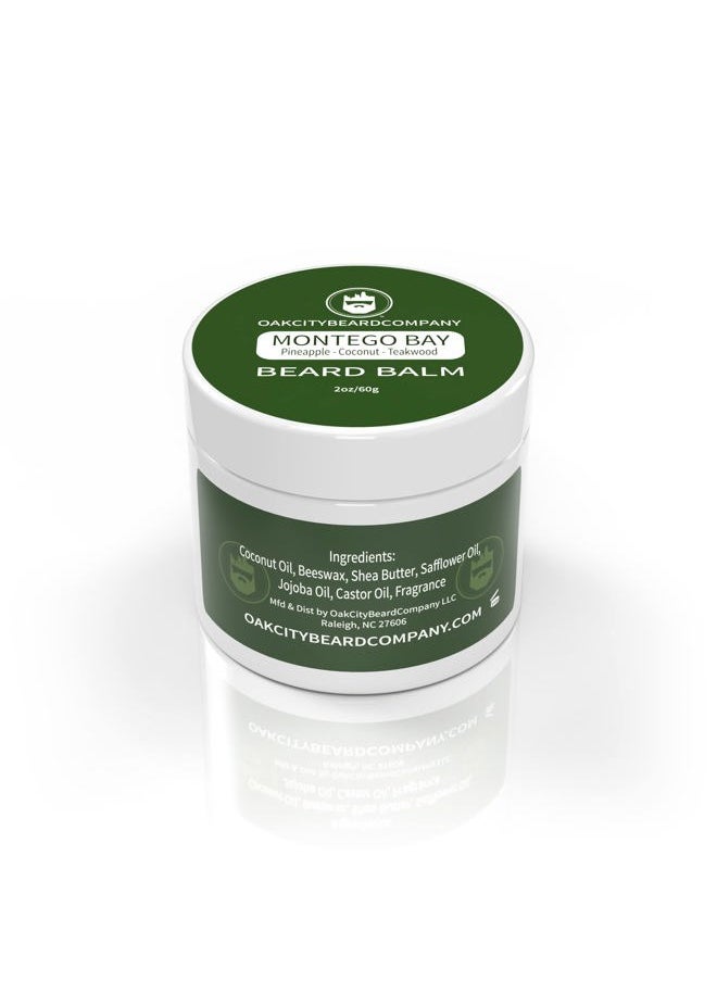 Oak City Beard Company - Montego Bay - 2 Ounce - Beard Balm - Pineapple - Coconut - Teakwood - Beard Conditioner - Image 1