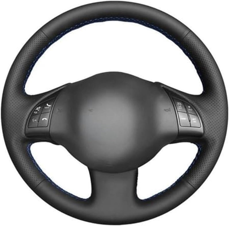Wivplex Black Leather Steering Wheel Cover for Fiat 500 - Image 1