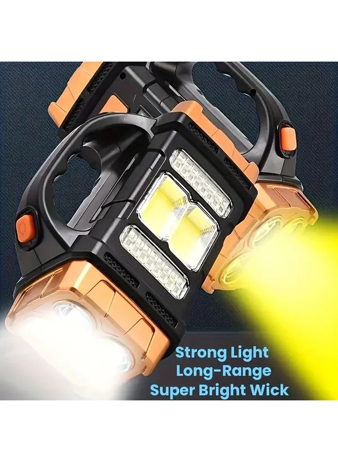 1 Pc Solar Powered Portable Camping Light USB Rechargeable Dual Light Source LED Emergency Torch With 4 Lighting Modes For Outdoor Hiking Fishing Boating Night Reading - Image 5