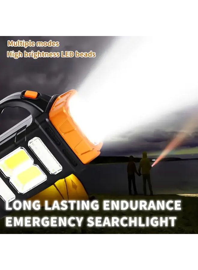 1 Pc Solar Powered Portable Camping Light USB Rechargeable Dual Light Source LED Emergency Torch With 4 Lighting Modes For Outdoor Hiking Fishing Boating Night Reading - Image 4