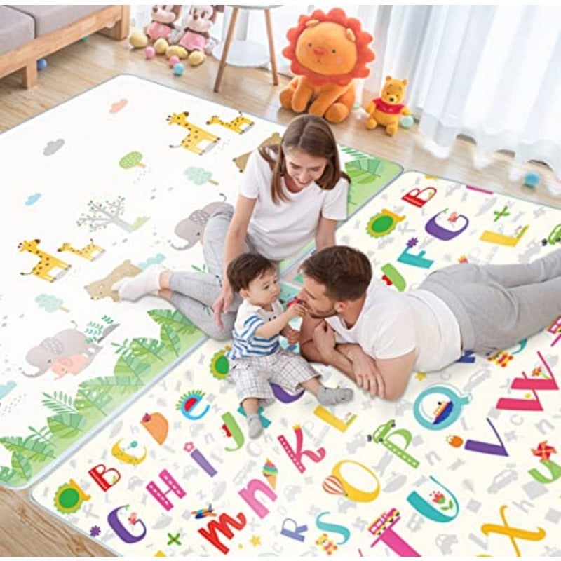 Baby Play Mat Double-Sided Crawling Mat Waterproof Play Matt Baby 180x150x0.5cm Soft Foam Play Mat Large Baby Play Mat Reversible Baby Mat XPE Padded Play Mat Non Toxic Wipeable Play Mat - Image 1