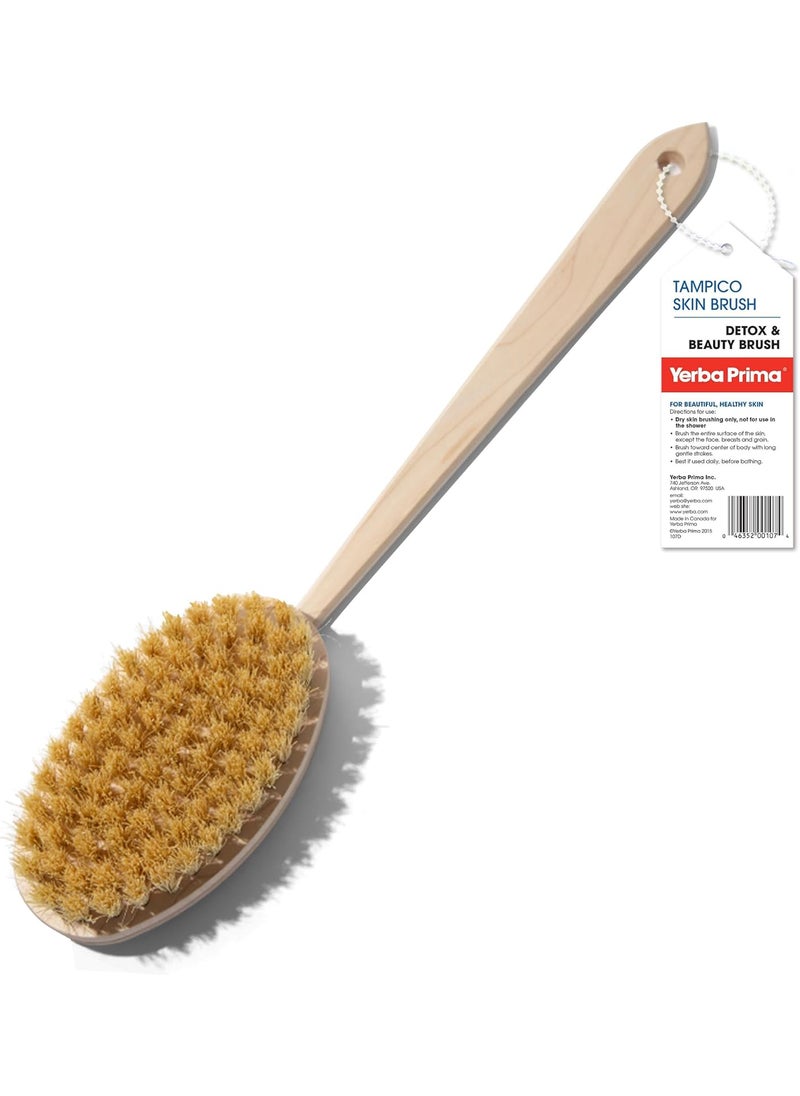 Yerba Prima - Yerba Prima Tampico Skin Brush Pack of 1  Natural Vegetable Fiber Bristles for Dry Skin Brushing - Image 1
