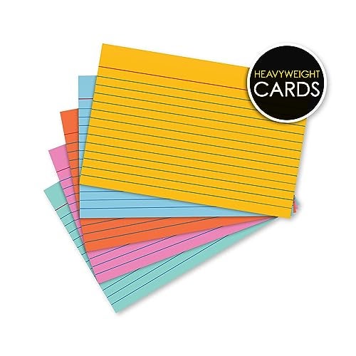 iScholar Index Cards, Assorted Colored, Ruled, 4 x 6 Inches, 100 Card Pack (04616) - Image 2