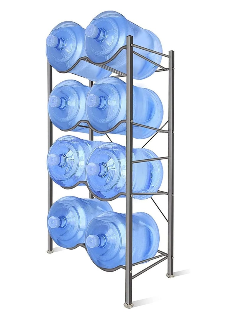 DubaiGallery 8 Bottles Storage Rack 4 Tier Reinforced Carbon Steel Heavy Duty 5-Gallon Water Cane Jug Holder Cooler Organizer Shelf For Home Kitchen Office Garages Restaurant Gym Stand Shelves - Image 1