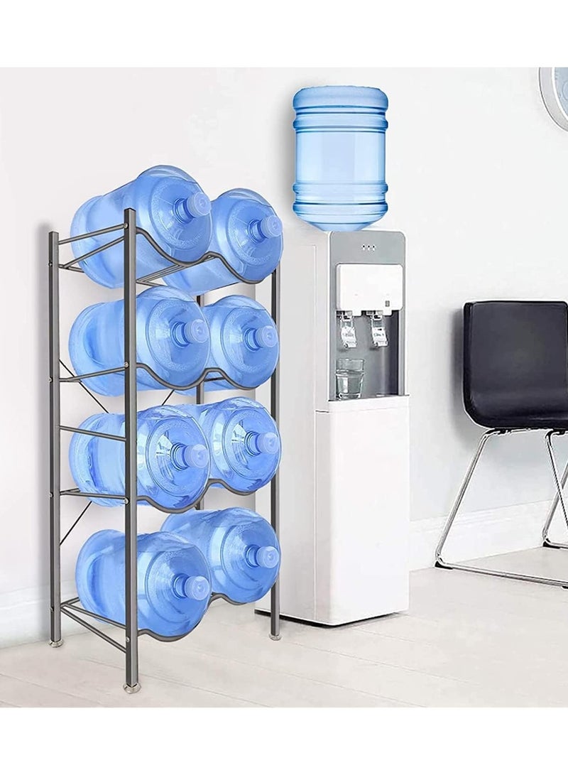 DubaiGallery 8 Bottles Storage Rack 4 Tier Reinforced Carbon Steel Heavy Duty 5-Gallon Water Cane Jug Holder Cooler Organizer Shelf For Home Kitchen Office Garages Restaurant Gym Stand Shelves - Image 2