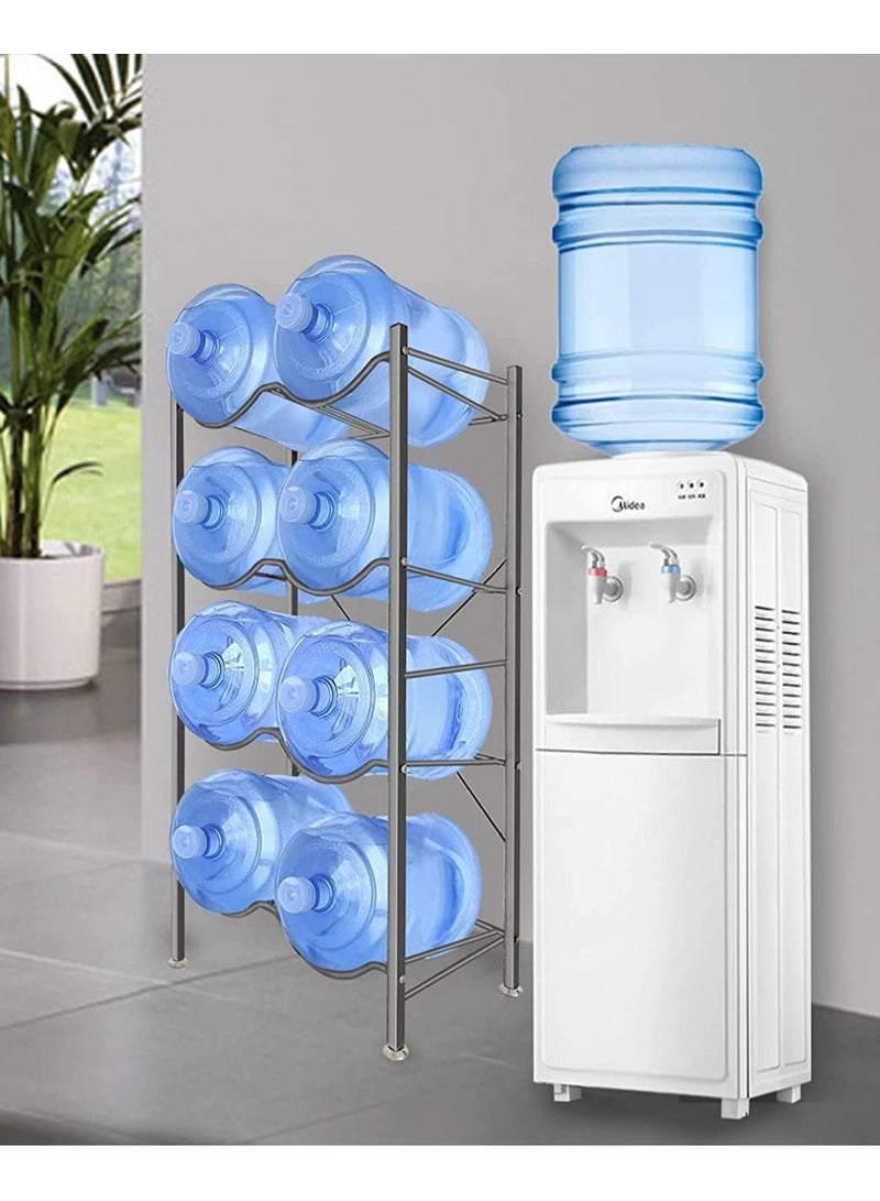 DubaiGallery 8 Bottles Storage Rack 4 Tier Reinforced Carbon Steel Heavy Duty 5-Gallon Water Cane Jug Holder Cooler Organizer Shelf For Home Kitchen Office Garages Restaurant Gym Stand Shelves - Image 3