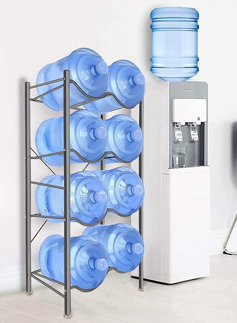 DubaiGallery 8 Bottles Storage Rack 4 Tier Reinforced Carbon Steel Heavy Duty 5-Gallon Water Cane Jug Holder Cooler Organizer Shelf For Home Kitchen Office Garages Restaurant Gym Stand Shelves - Image 4