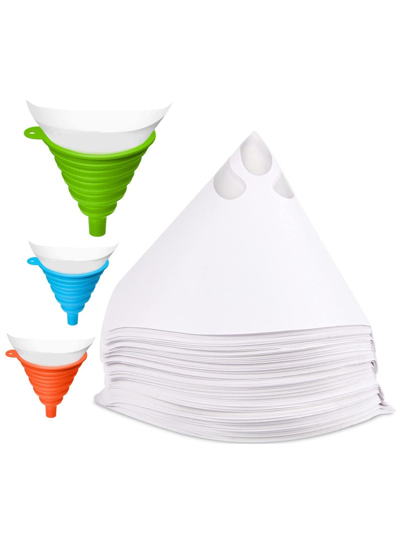 SYOSI 300 Pcs Disposable Paint Strainers, Resin Filter, with 149 Micro Flow Nylon Mesh Cone Paint Filter Screen with 1 Pcs Silicone Funnel Filter, for Automotive Spray Paint, Art Painting - Image 1
