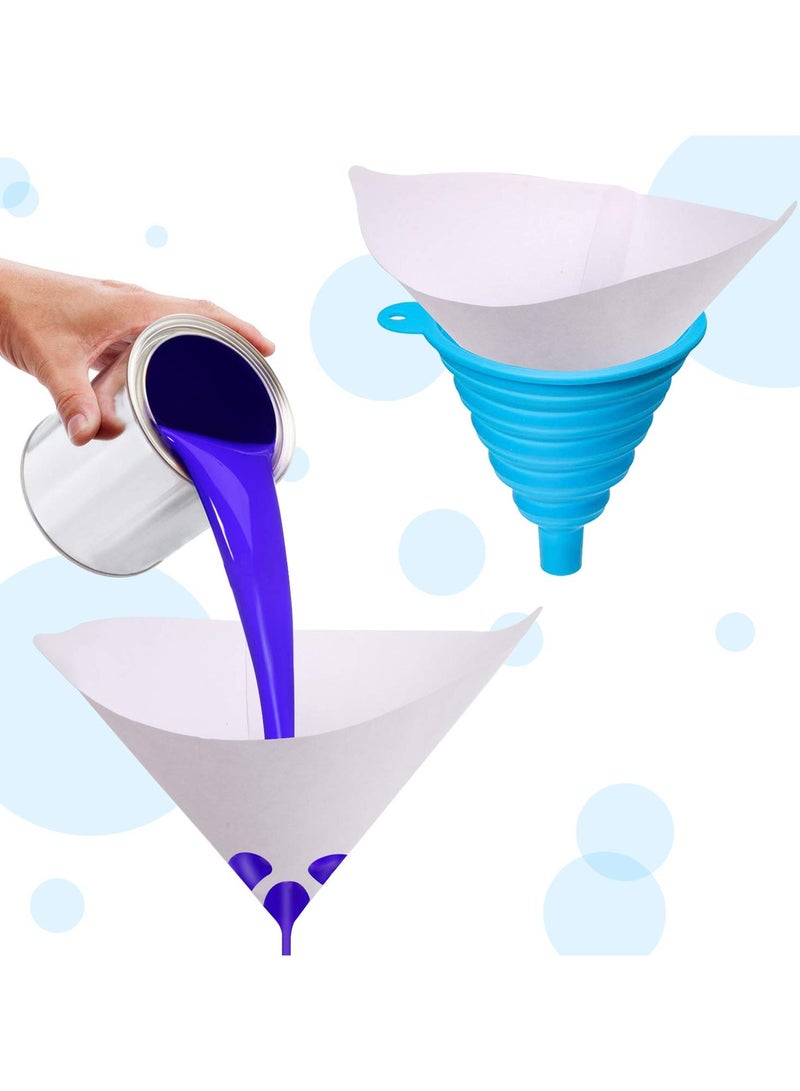 SYOSI 300 Pcs Disposable Paint Strainers, Resin Filter, with 149 Micro Flow Nylon Mesh Cone Paint Filter Screen with 1 Pcs Silicone Funnel Filter, for Automotive Spray Paint, Art Painting - Image 5