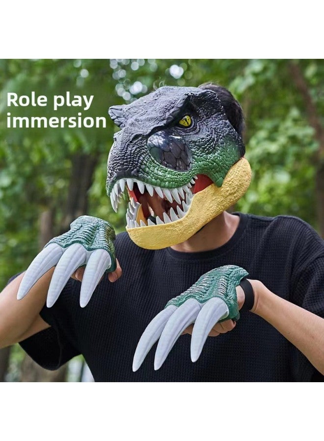 Loquat Children's  Funny Dinosaur Paw Mask Tyrannosaurus Rex Electric Smart Dinosaur Headgear Mask Toy Gift-Color:Dinosaur Claw 【green】  - Image 2