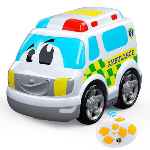 AEROQUEST Ambulance Toys for Kids 38 Year Old Remote Control Car for Toddlers 13 Durable RC Medical Transport Emergency Rescue Vehicle with Light Siren Sound Effects 24G Cartoon Cars - Image 1