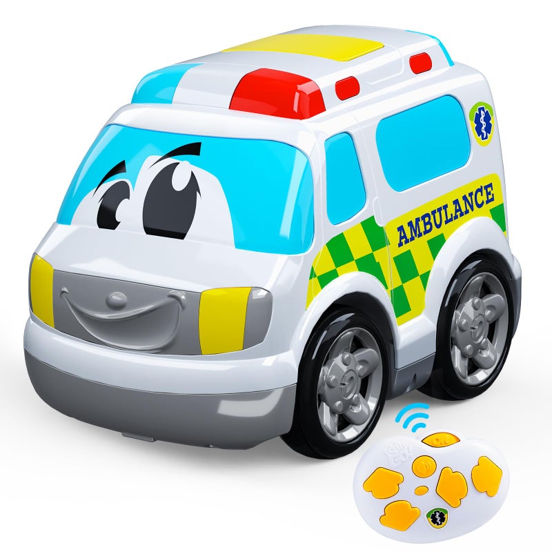 AEROQUEST Ambulance Toys for Kids 38 Year Old Remote Control Car for Toddlers 13 Durable RC Medical Transport Emergency Rescue Vehicle with Light Siren Sound Effects 24G Cartoon Cars - Image 3