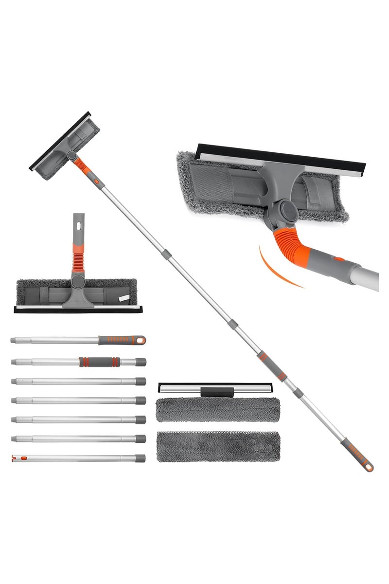 Oasisgalore Telescopic Window Squeegee Cleaner 165cm, 2-in-1 Bendable Head with Extension Pole for Indoor/Outdoor High Windows – Glass Cleaning Tool - Image 1