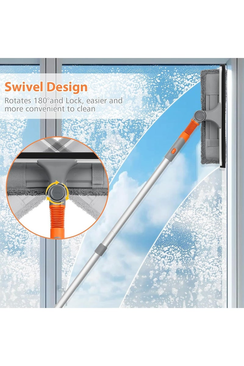 Oasisgalore Telescopic Window Squeegee Cleaner 165cm, 2-in-1 Bendable Head with Extension Pole for Indoor/Outdoor High Windows – Glass Cleaning Tool - Image 2