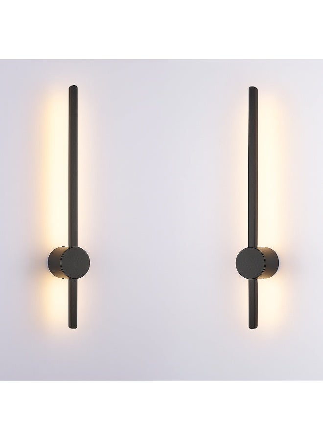 نجفة شوب طقم أبليك حائط مودرن LED (قطعتان) ،اللون اسود، للاستخدام الداخلي والخارجي، مثالي للممرات وغرف النوم - قابل لتغيير لون الاضاءة (ابيض، اصفر ،ميكس) - Image 3