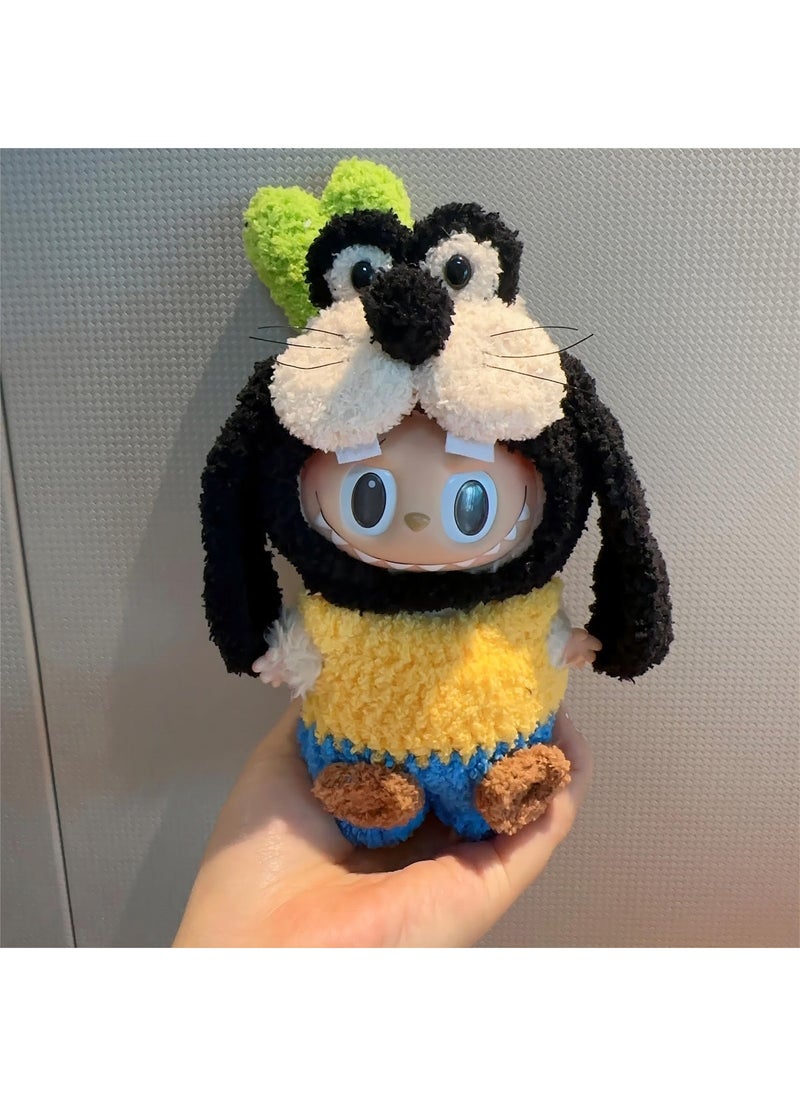 1 x 5 pcs Labubu 17cm Doll Clothes Blind Box Macaron goofy suit (without baby) 