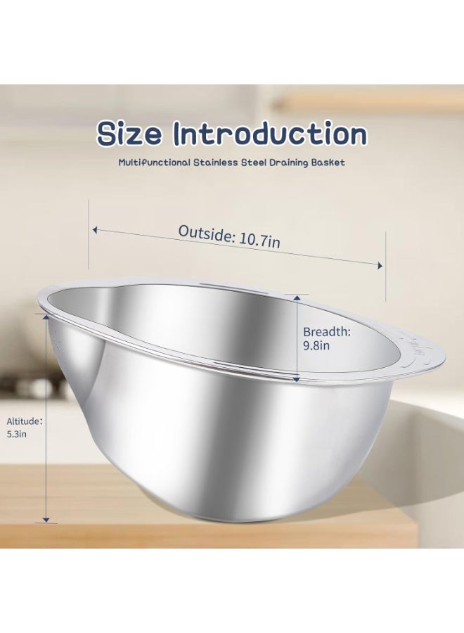 وعاء مصفاة لغسل الأرز، وعاء غسيل الكينوا، شطاف من الفولاذ المقاوم للصدأ مع مصافي جانبية، مصفاة صغيرة لتنظيف الفواكه والخضروات والفاصوليا - أداة مطبخ متعددة الاستخدامات - Image 3
