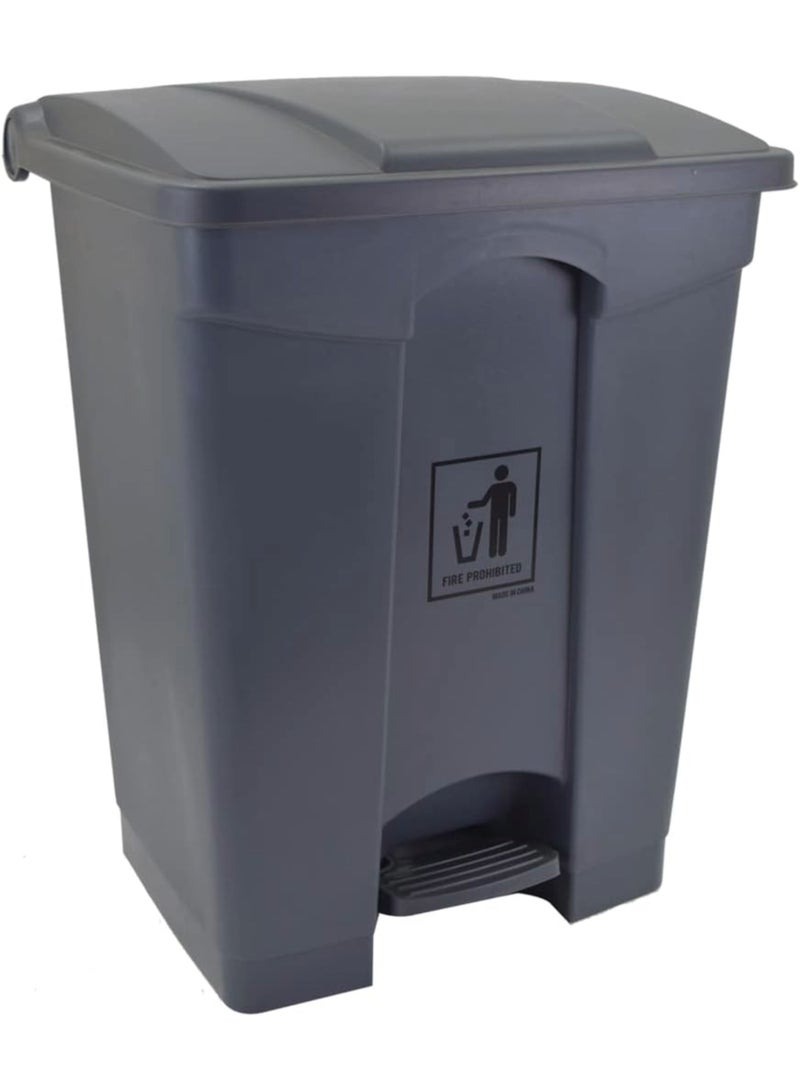 Amber Home Step Trash Bin Garbage Bin Plastic Matte Finish | Functional Waste & Garbage Waste Bin Trash Can Suitable For Homes, Villas, Large Areas & Communal Spaces| 30 Liters Grey