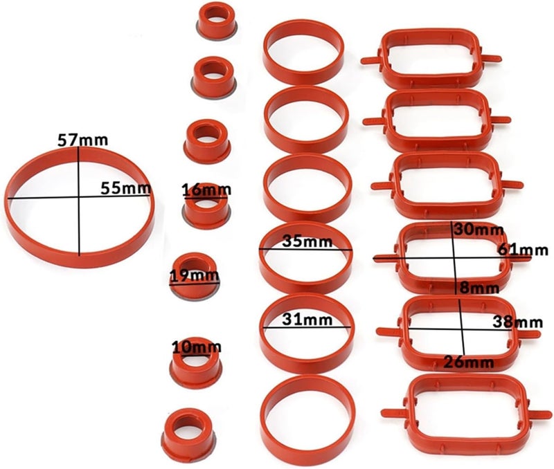 Wivplex 20PCS Car Intake Manifold Seal Gasket Repair Kit - Image 2
