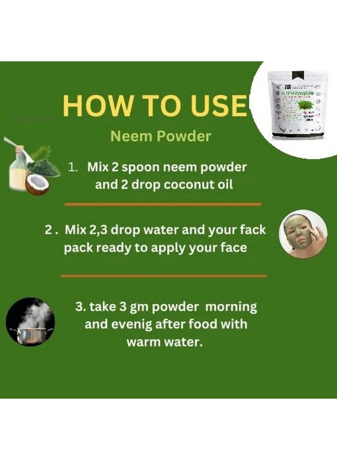 Heilen Biopharm Heilen Biopharm Neem Powder (Azadirachta indica) For Skin & Hair Mask - 100 g Pack of 1  - Image 4