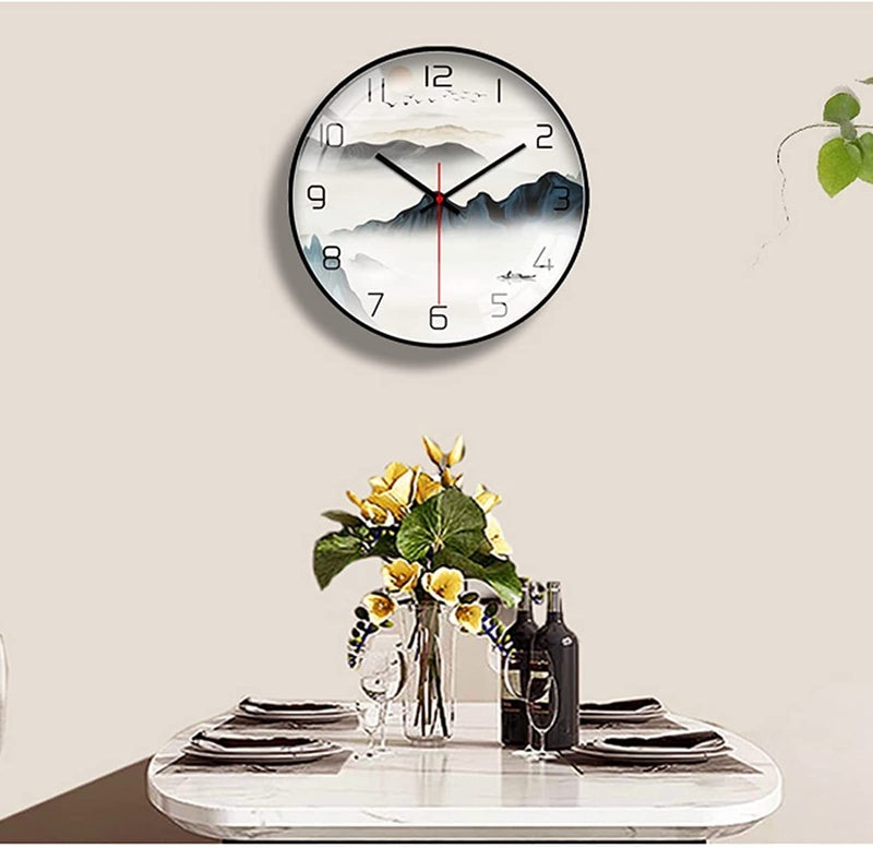 TEKCOOL Wall Clock 12" Silent Quartz Decorative Wall Clock Non-Ticking Classic Digital Clock Battery Operated Round Easy to Read Handheld Complete Home/Kitchen/Bedroom(402). - Image 2