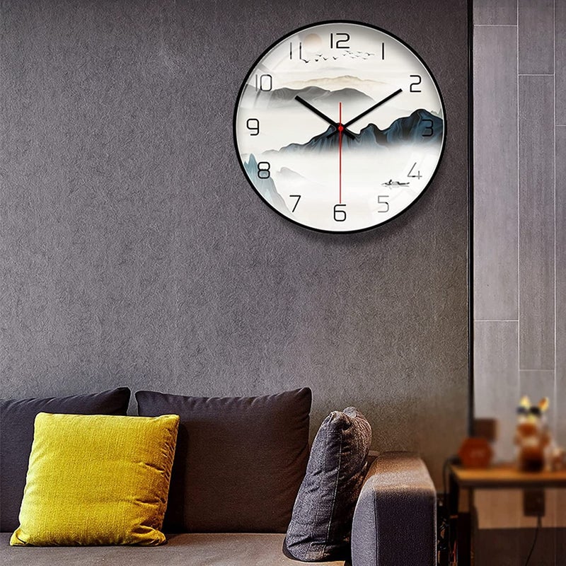 TEKCOOL Wall Clock 12" Silent Quartz Decorative Wall Clock Non-Ticking Classic Digital Clock Battery Operated Round Easy to Read Handheld Complete Home/Kitchen/Bedroom(402). - Image 4
