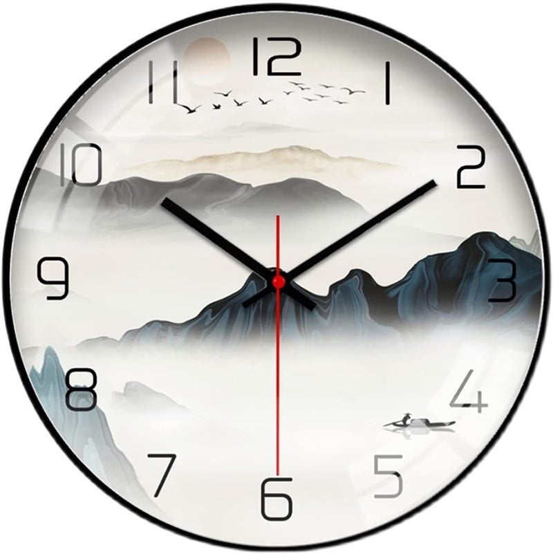 TEKCOOL Wall Clock 12" Silent Quartz Decorative Wall Clock Non-Ticking Classic Digital Clock Battery Operated Round Easy to Read Handheld Complete Home/Kitchen/Bedroom(402). - Image 1