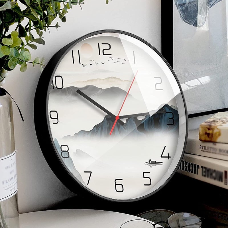 TEKCOOL Wall Clock 12" Silent Quartz Decorative Wall Clock Non-Ticking Classic Digital Clock Battery Operated Round Easy to Read Handheld Complete Home/Kitchen/Bedroom(402). - Image 3