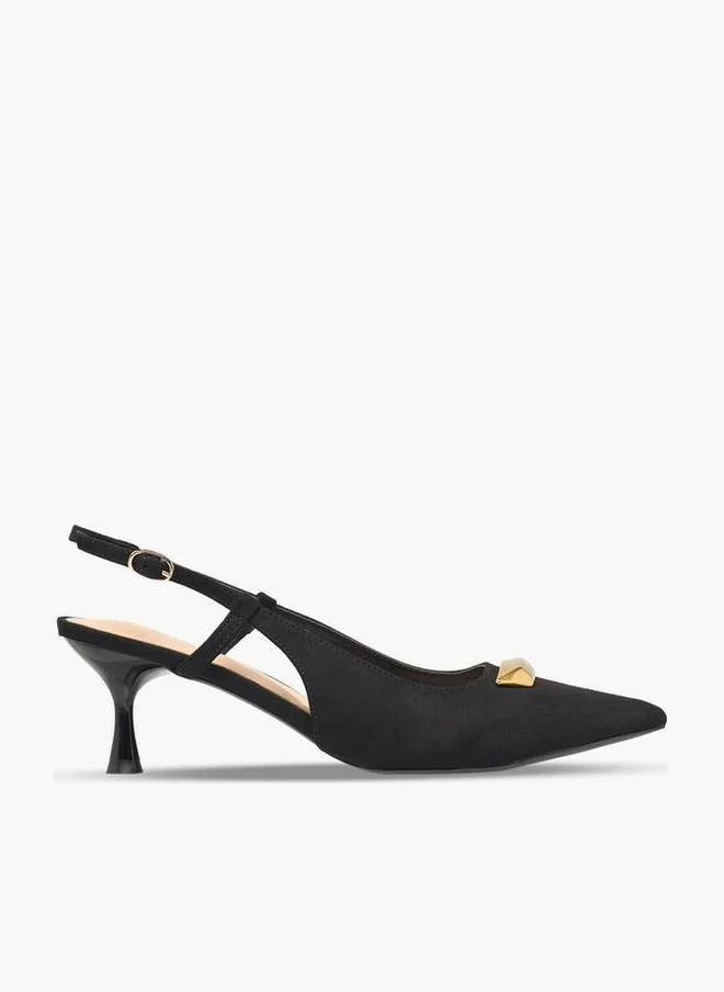 Celeste Women Pointed Toe Flared Heel Slingback Sandals