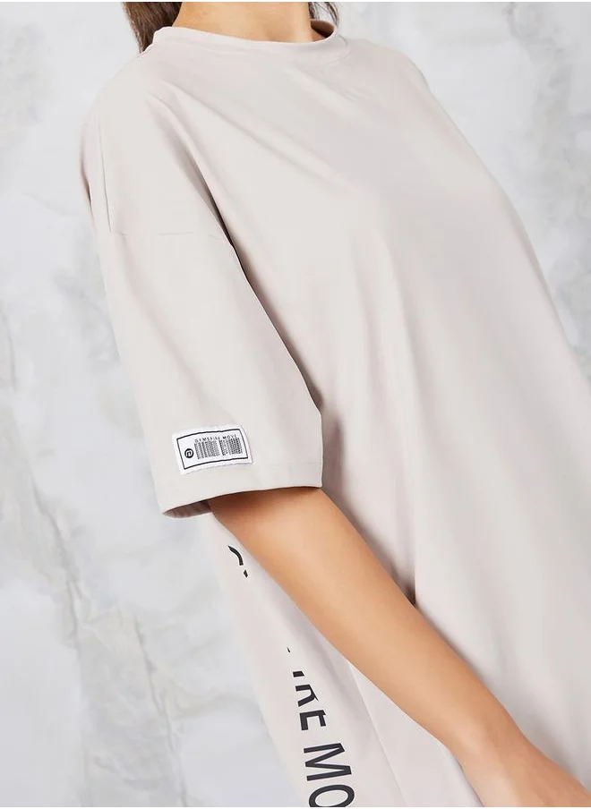 ستايلي Gymspire Edition - Label Side Vertical Text Loose Fit Yoga Top