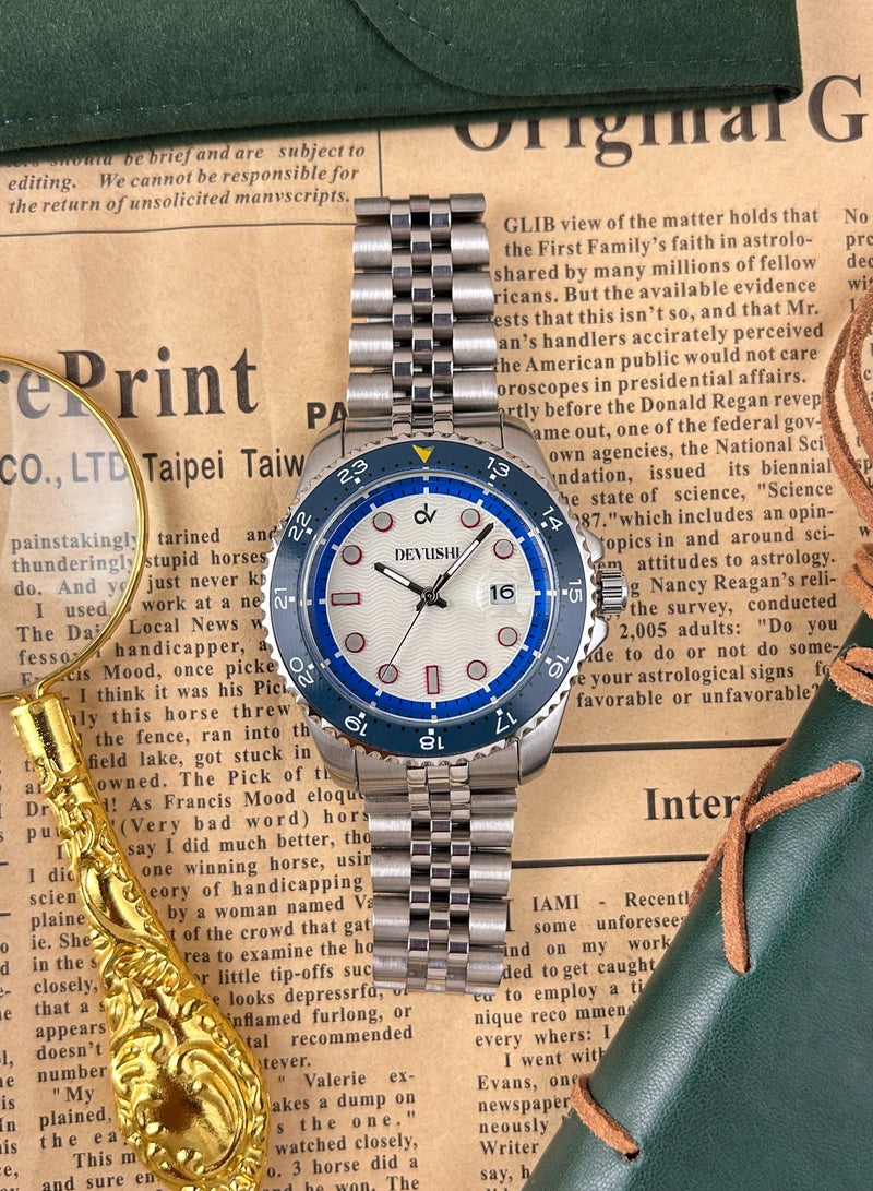 ديفوشي ساعة ديفوشي رجالية فضية كاجوال بستايل رياضي وسوار استيل - Image 2