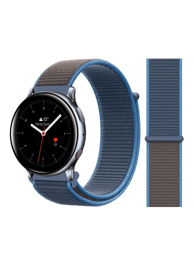 NIBEMINENT Replacement Band For Samsung Active 2 40/44mm Surf Blue/Brown - Image 2