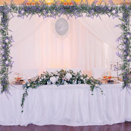 MAKHOT 6Ft Purple Lavender Artificial Garland Decor, Spring Summer All Year Lavender Deep Purple Garland, Green Wreath Vines Decorations for Table Home Wedding Mantle Arch Porch Party - Image 3
