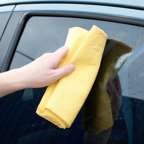 Automaze - Super Absorbent Synthetic Chamois Cloth, Ideal for Car Wash, Glass & Household Cleaning, Embossed Surface, Enhanced Durability, Size 43x32cm, Pack of 1(May Vary) - Image 3