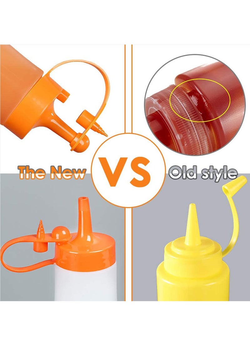 SYOSI - Condiment Squeeze Bottle Sauce Squeeze Squirt Bottle for Kitchen Plastic Syrup Salad Dressing Container Food Dispenser for Oil Ketchup Griddle Hot Sauce Catsup Pancake Art 12 OZ, Pack of 3 - Image 1