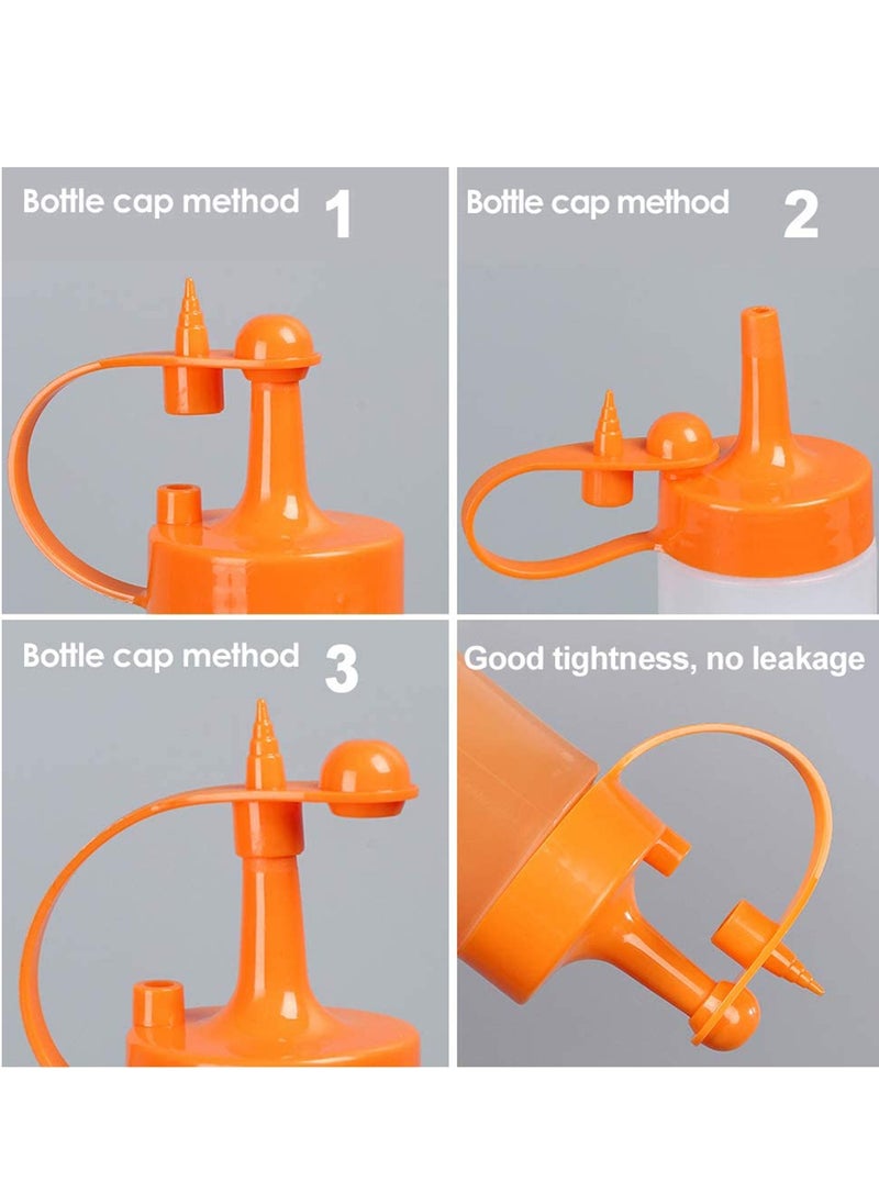 SYOSI - Condiment Squeeze Bottle Sauce Squeeze Squirt Bottle for Kitchen Plastic Syrup Salad Dressing Container Food Dispenser for Oil Ketchup Griddle Hot Sauce Catsup Pancake Art 12 OZ, Pack of 3 - Image 1