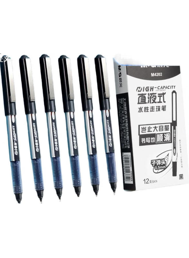 M.G M&G (M&G) Stationery Gel Ink Pen Quick-Drying Pen Signature Pen 0.5Mm Bullet Tip Neutral Pen Student Business Water Pen Office Supplies Black 12Pcs/Box Arpm4202 - Image 2