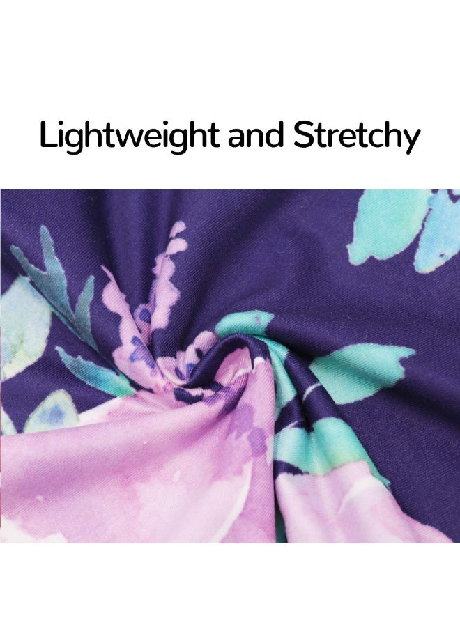 TANOFAR غطاء مقعد السيارة للفتيات، متعدد الاستخدامات - أغطية للرضاعة الطبيعية، موضوع زهور بنفسجية، مظلة مقعد السيارة، مرنة وناعمة وقابلة للتنفس - Image 5