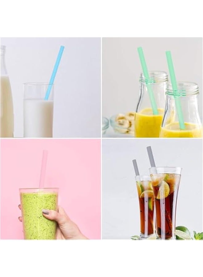 بيوينتي ماصات سيليكون قابلة لاعادة الاستخدام - عديمة الرائحة، 12 ماصة شرب قياسية، 4 اكياس حمل، 2 فرشاة تنظيف، طول 8 1/2 انش - Image 5